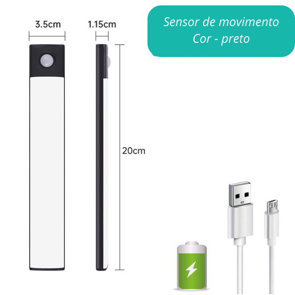 Luz de Led Sem Fio Com Sensor De Movimento - Recarregável