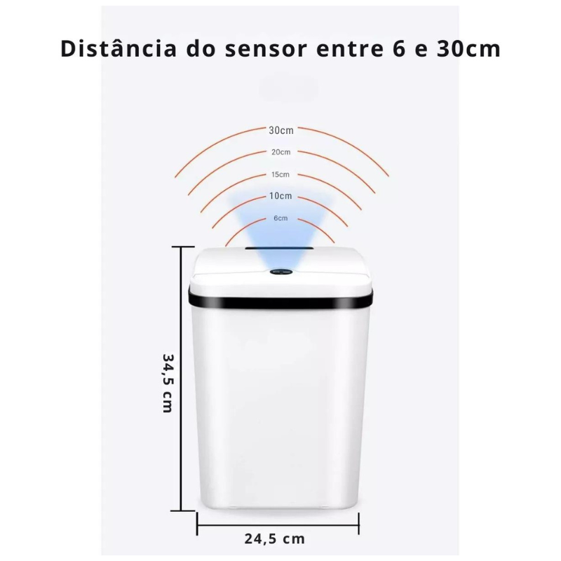 Lixeira Inteligente 13L Automática - Cozinha Banheiro